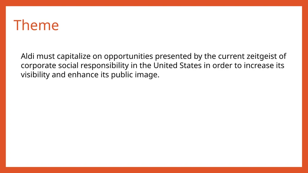 ALDI: Corporate Responsibility Strategy Madeline - slide 2 of 15
