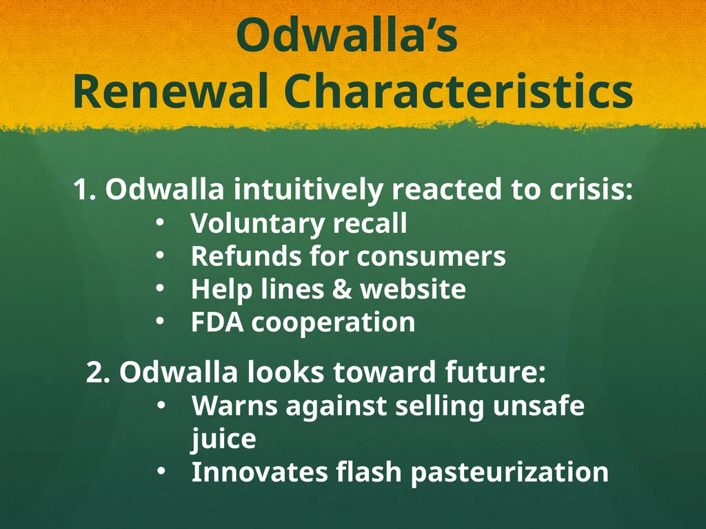 From Praise to Prolapse: Analyzing Odwalla’s - slide 13 of 20