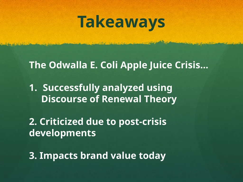 From Praise to Prolapse: Analyzing Odwalla’s - slide 19 of 20