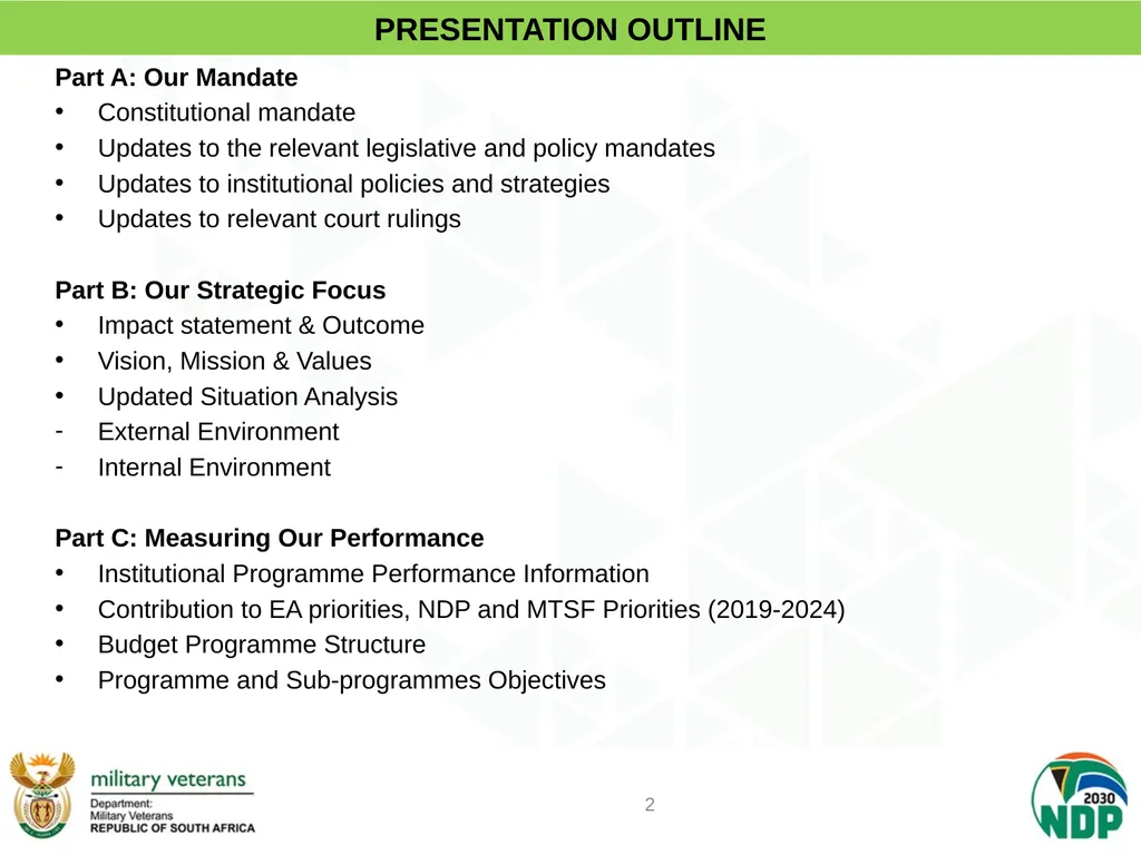 PRESENTATION TO PCD&MV DEPARTMENT OF MILITARY - slide 2 of 68