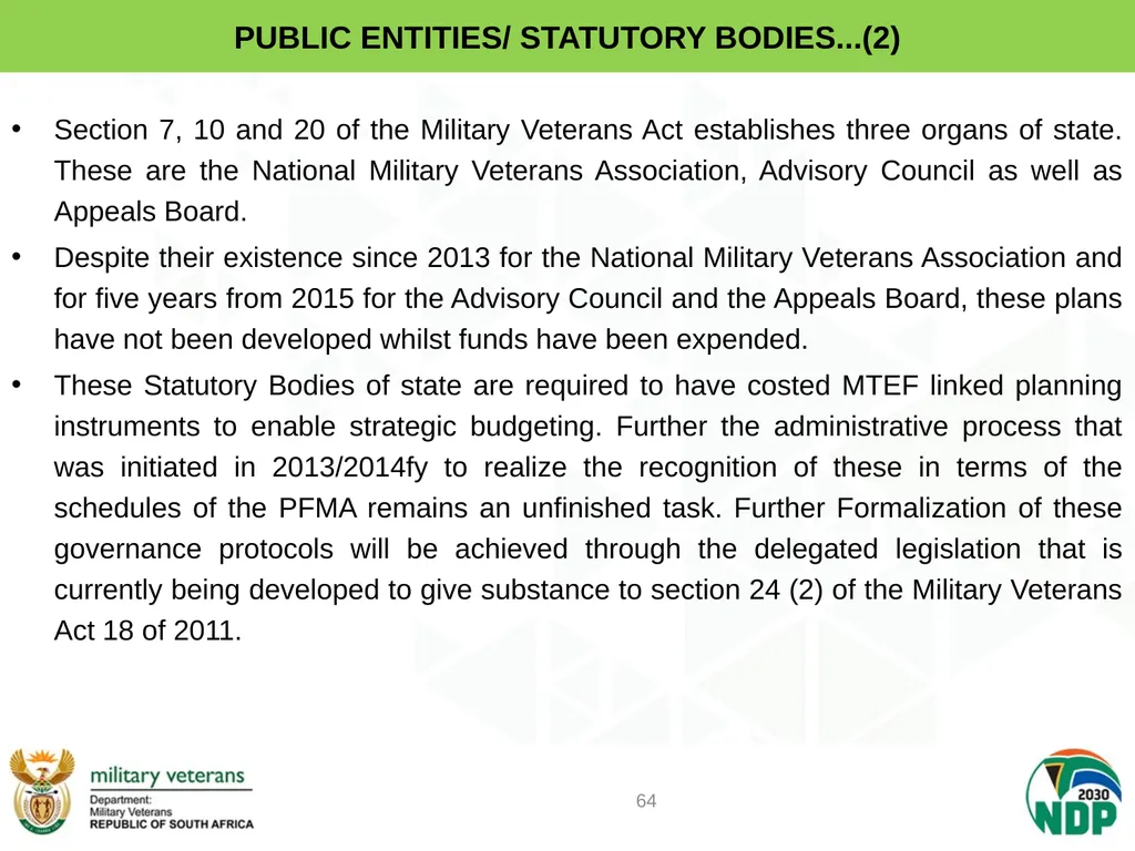 PRESENTATION TO PCD&MV DEPARTMENT OF MILITARY - slide 64 of 68