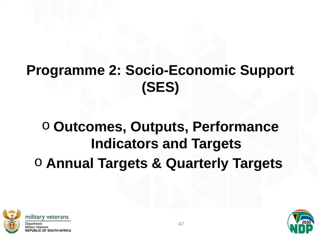 PRESENTATION TO PCD&MV DEPARTMENT OF MILITARY - slide 47 of 68