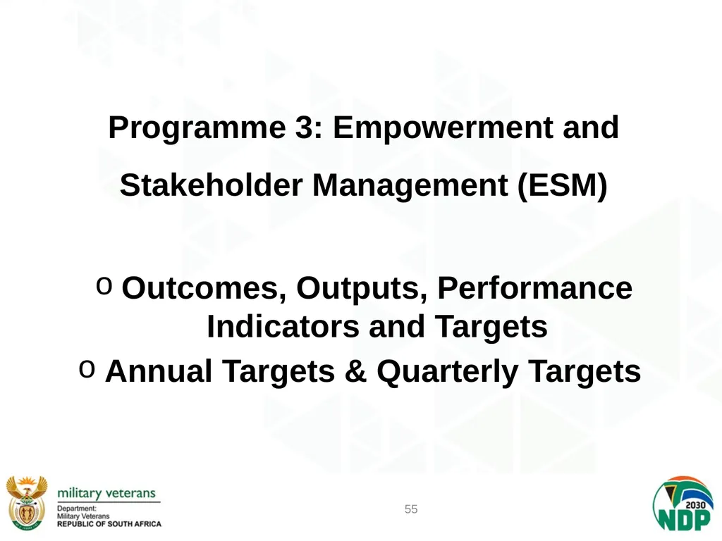 PRESENTATION TO PCD&MV DEPARTMENT OF MILITARY - slide 55 of 68