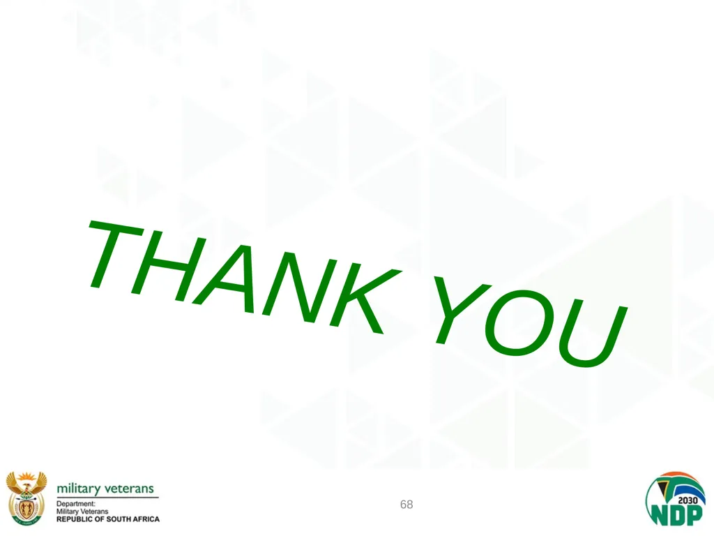 PRESENTATION TO PCD&MV DEPARTMENT OF MILITARY - slide 68 of 68