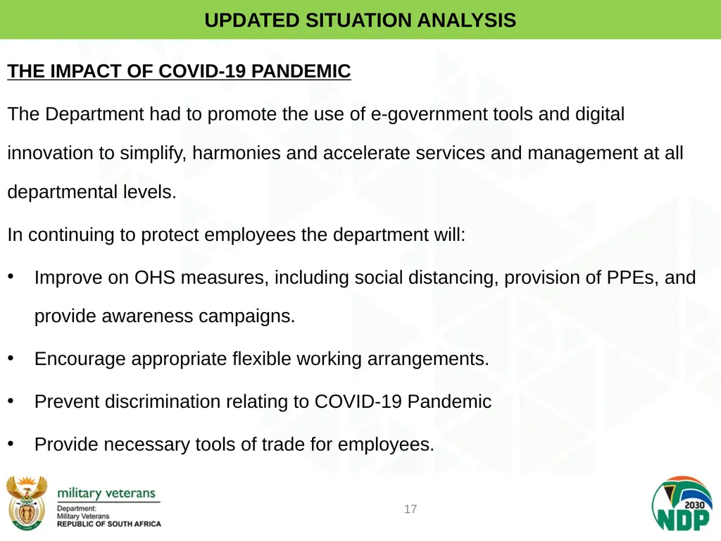 PRESENTATION TO PCD&MV DEPARTMENT OF MILITARY - slide 17 of 68