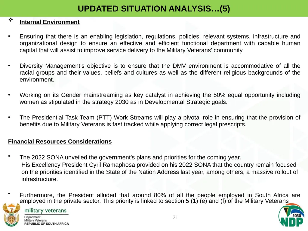PRESENTATION TO PCD&MV DEPARTMENT OF MILITARY - slide 21 of 68