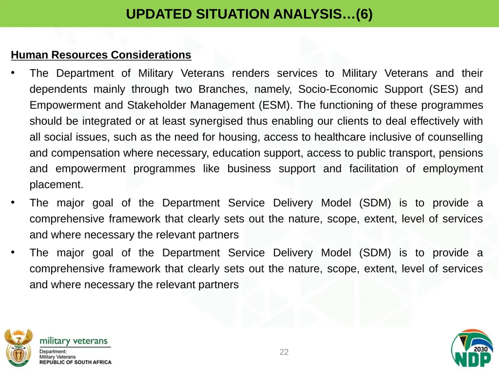 PRESENTATION TO PCD&MV DEPARTMENT OF MILITARY - slide 22 of 68
