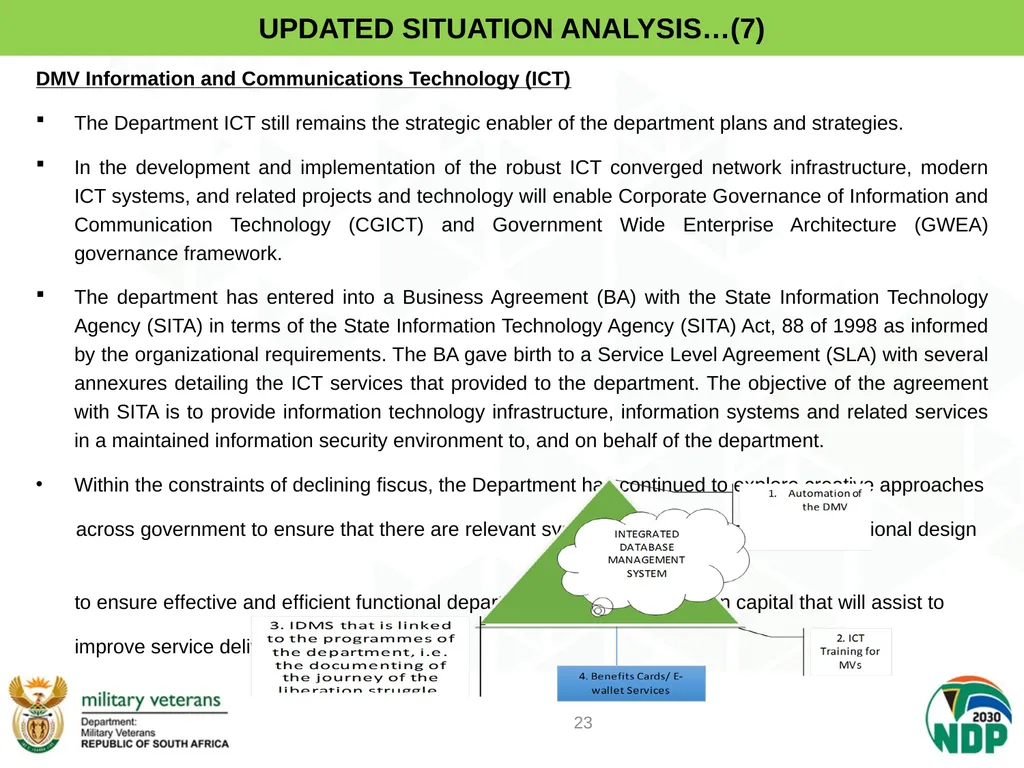 PRESENTATION TO PCD&MV DEPARTMENT OF MILITARY - slide 23 of 68