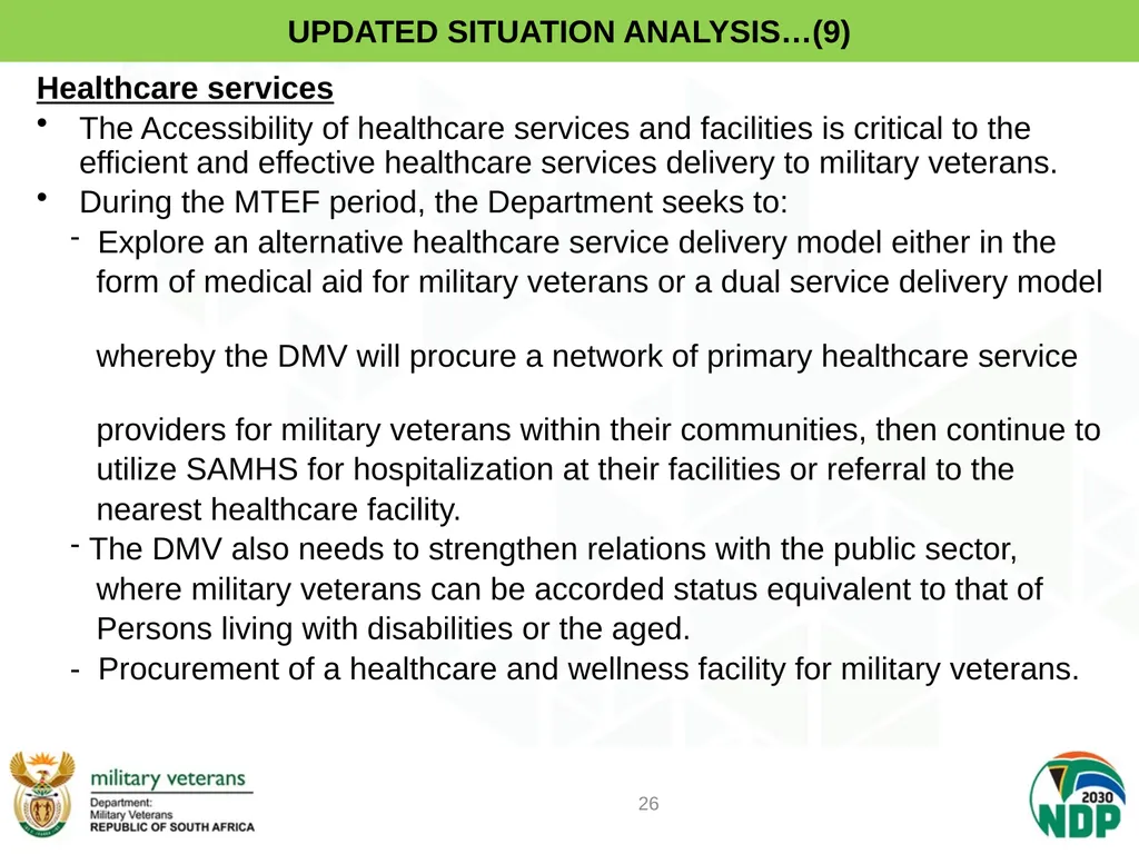 PRESENTATION TO PCD&MV DEPARTMENT OF MILITARY - slide 26 of 68