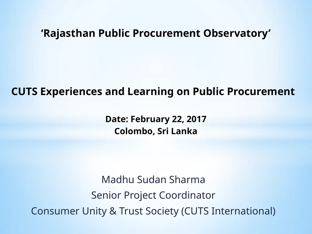 Madhu Sudan Sharma Senior Project Coordinator - slide 1 of 20