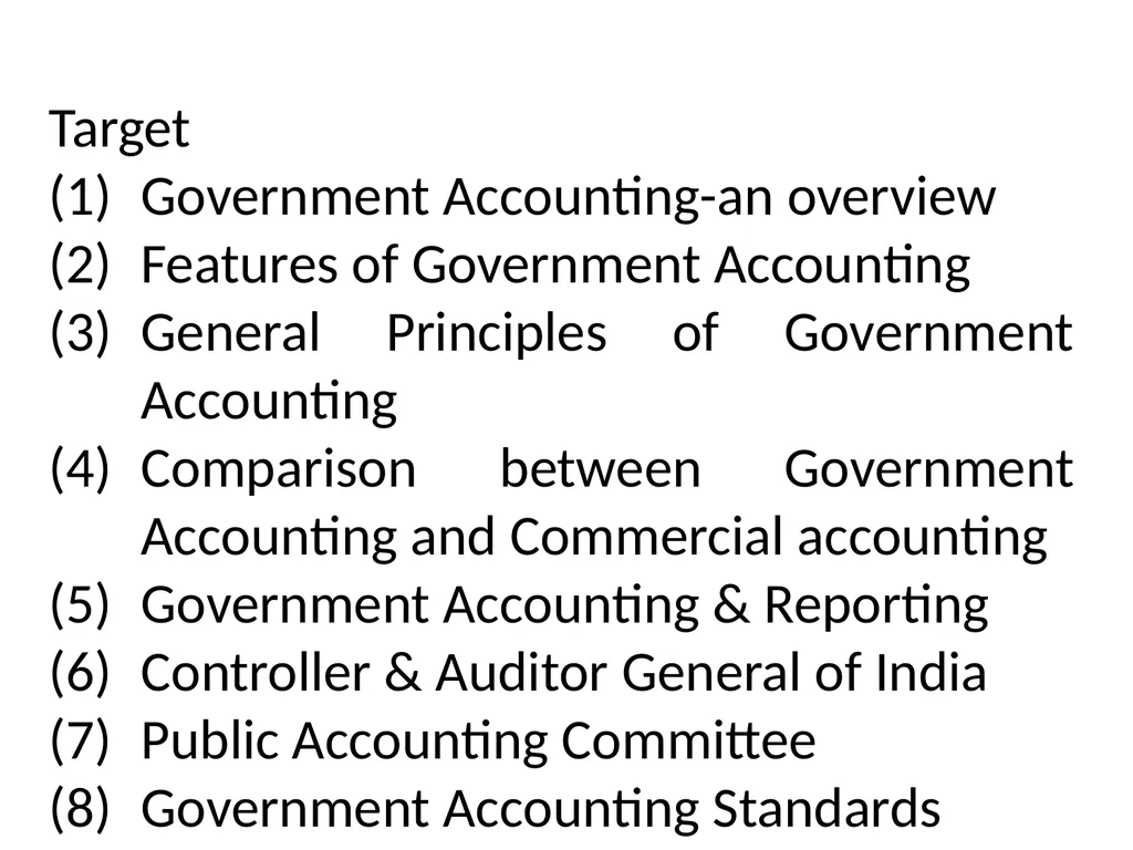 Government Accounting Target Government - slide 2 of 62