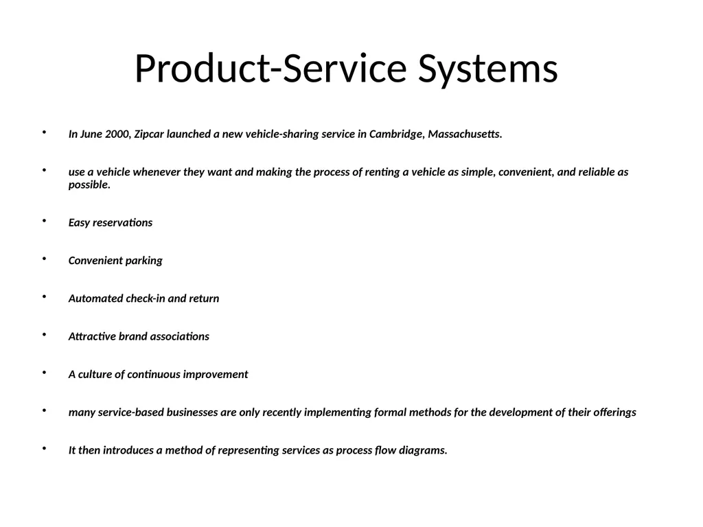 Product-Service Systems In June 2000, Zipcar - slide 2 of 13