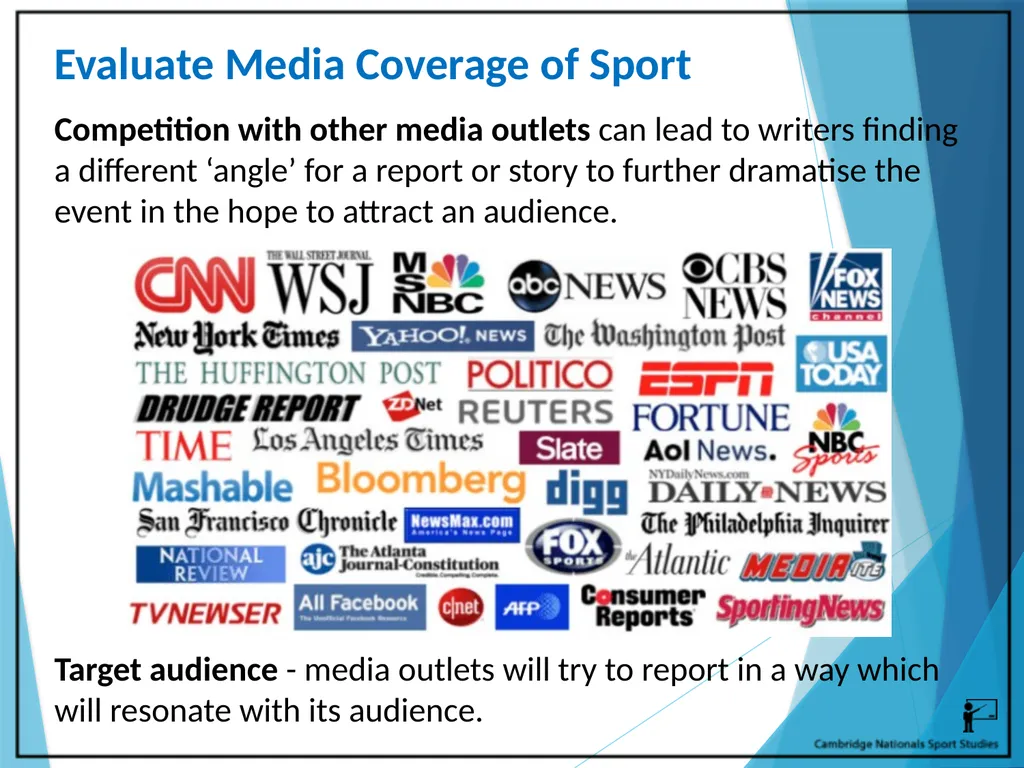 R054 – Sport and the Media Learning Outcomes LO1 - - slide 36 of 40