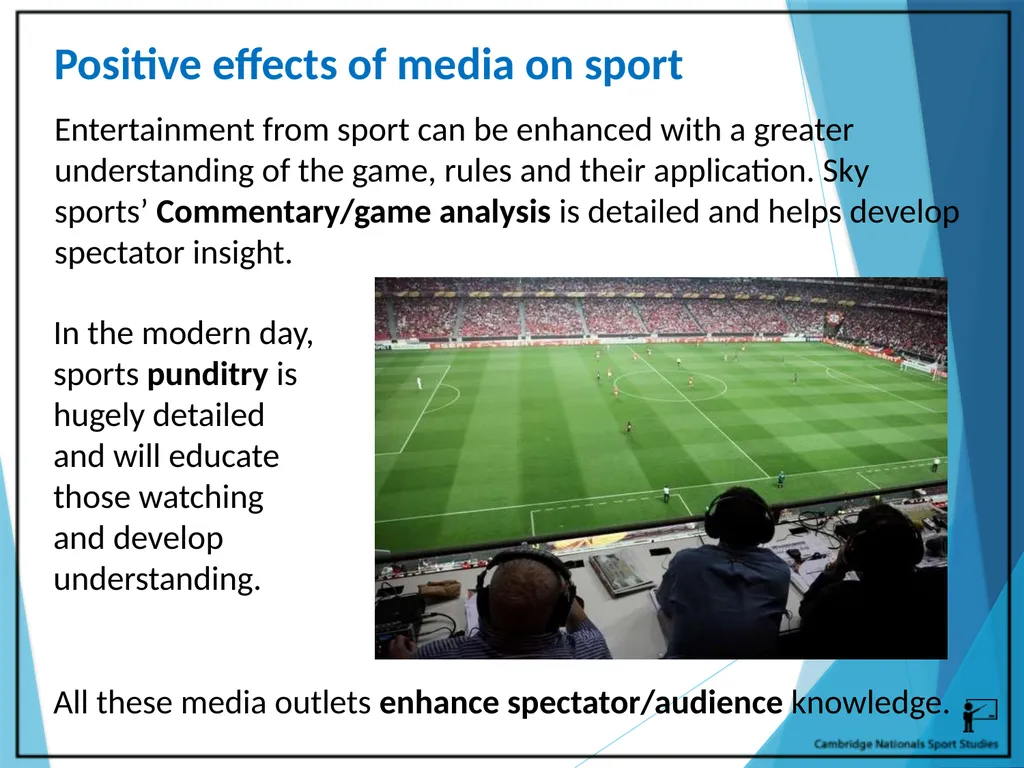 R054 – Sport and the Media Learning Outcomes LO1 - - slide 13 of 40