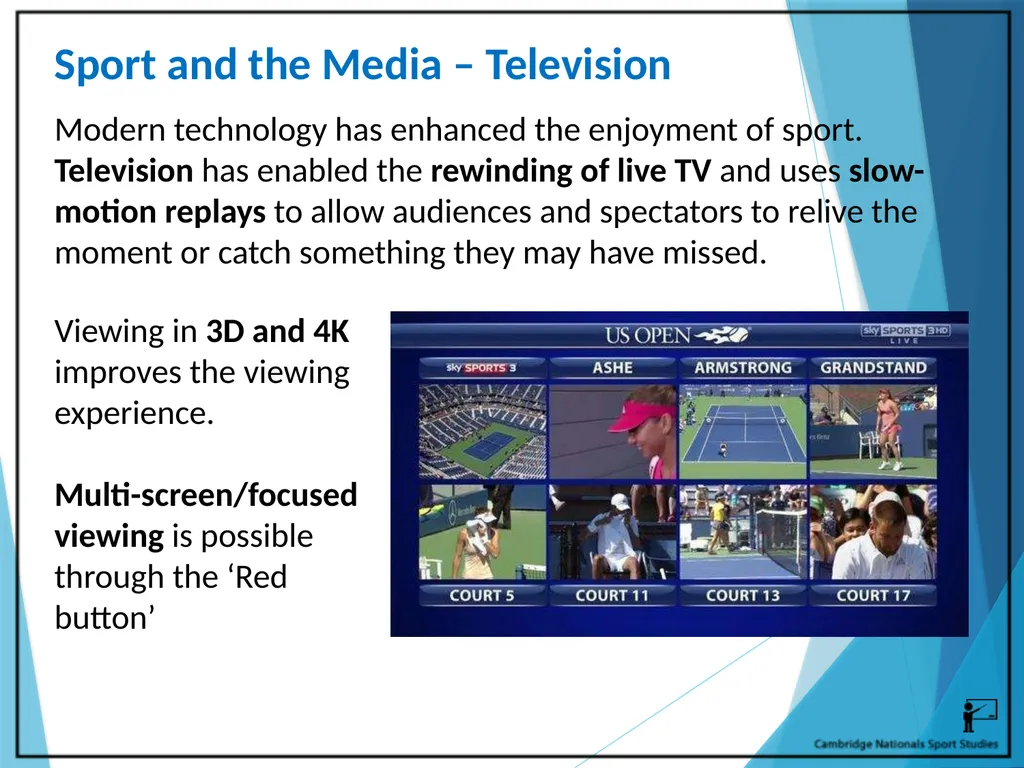 R054 – Sport and the Media Learning Outcomes LO1 - - slide 5 of 40