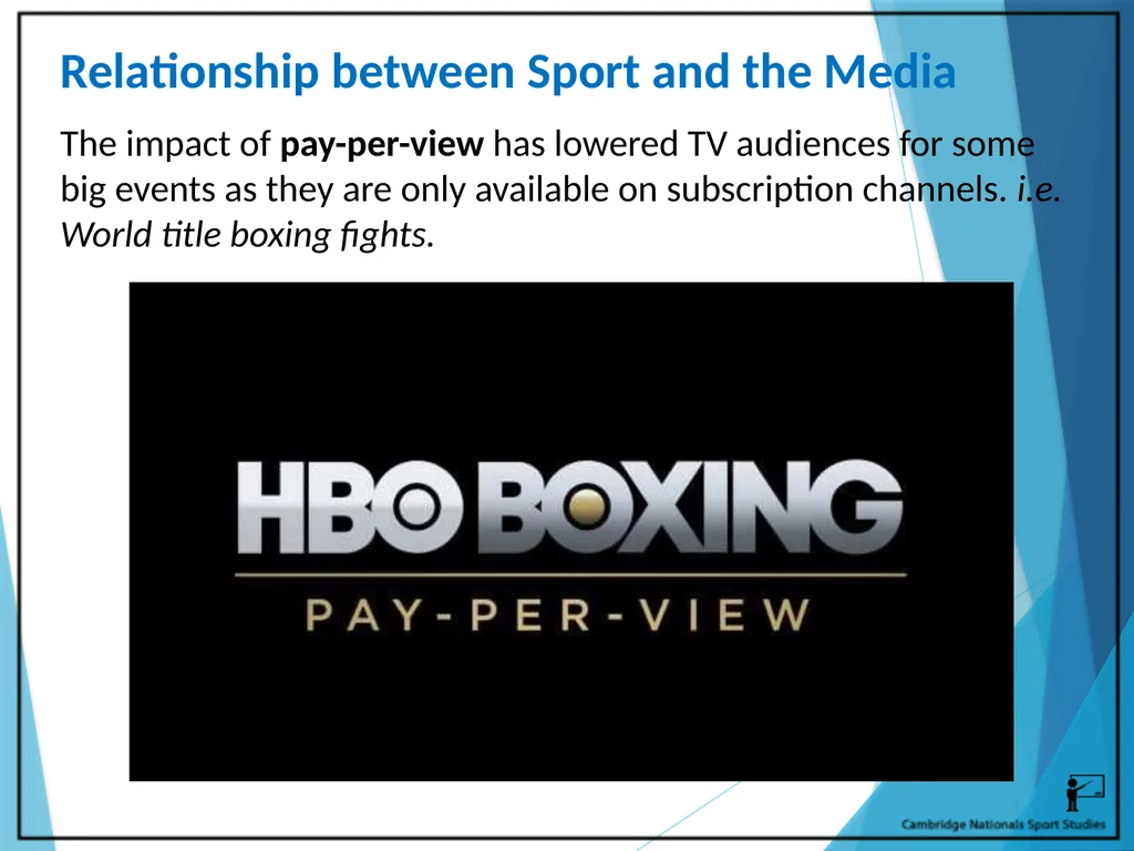 R054 – Sport and the Media Learning Outcomes LO1 - - slide 33 of 40