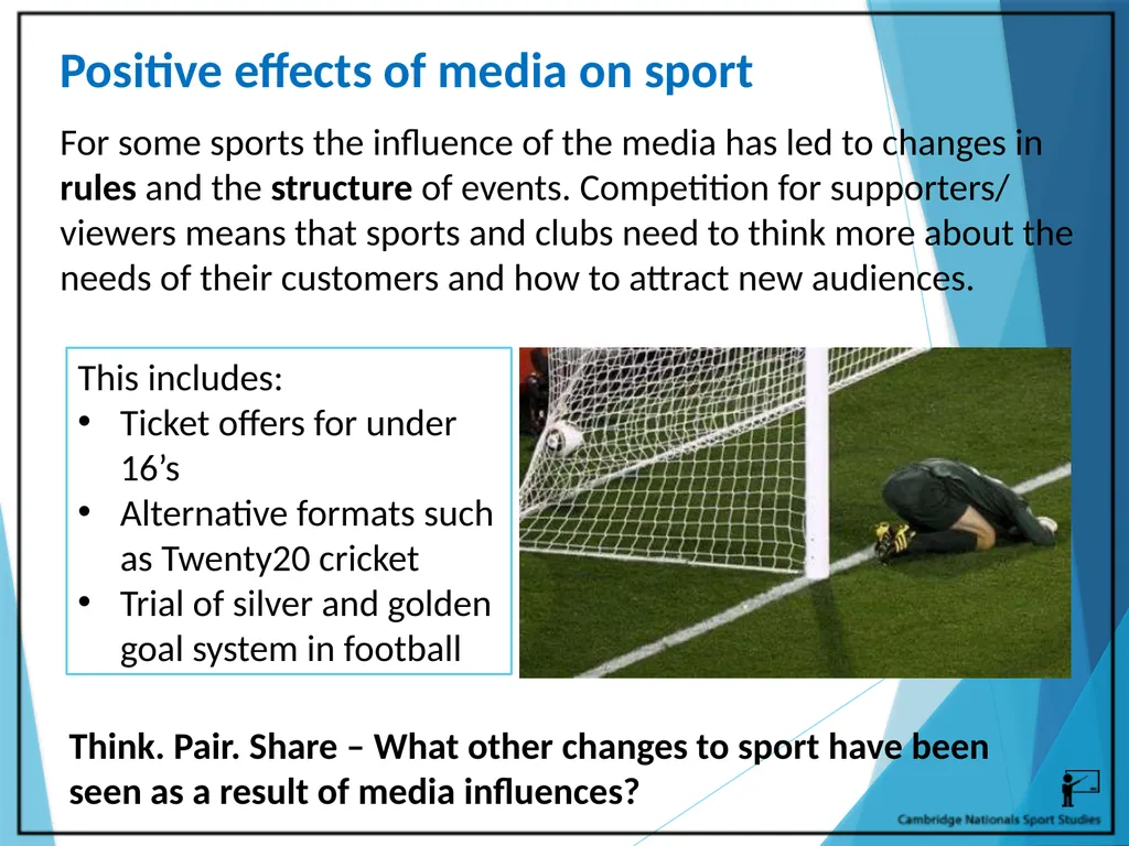 R054 – Sport and the Media Learning Outcomes LO1 - - slide 14 of 40