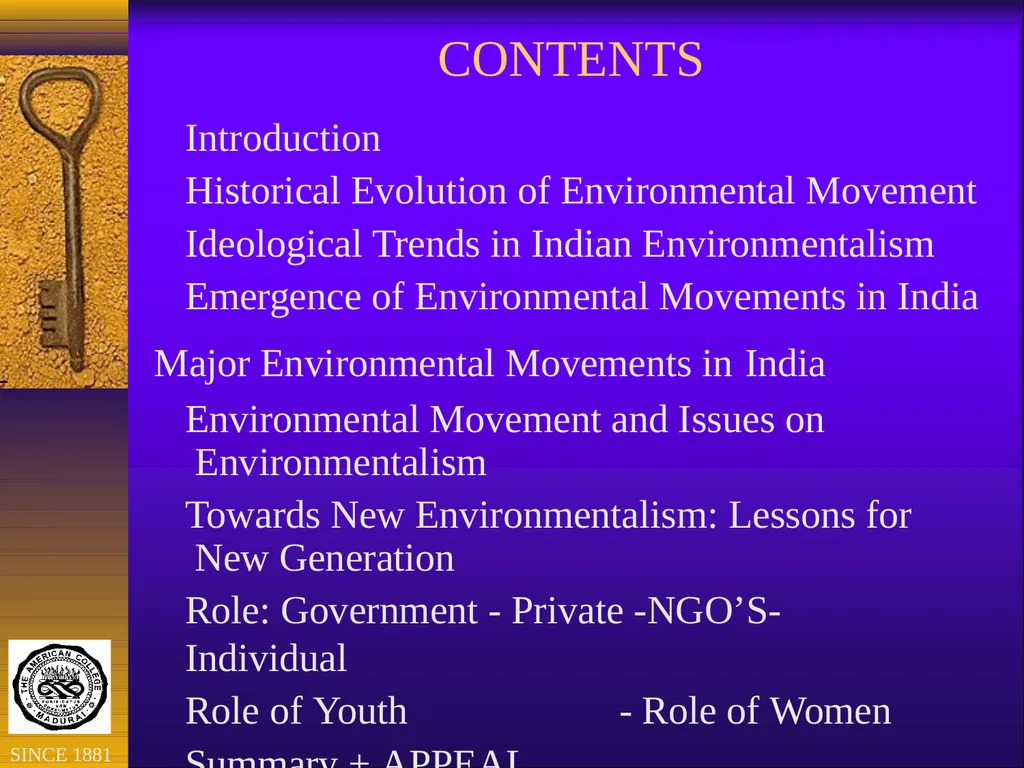 Environmental Movements in India: Lessons for New - slide 2 of 22