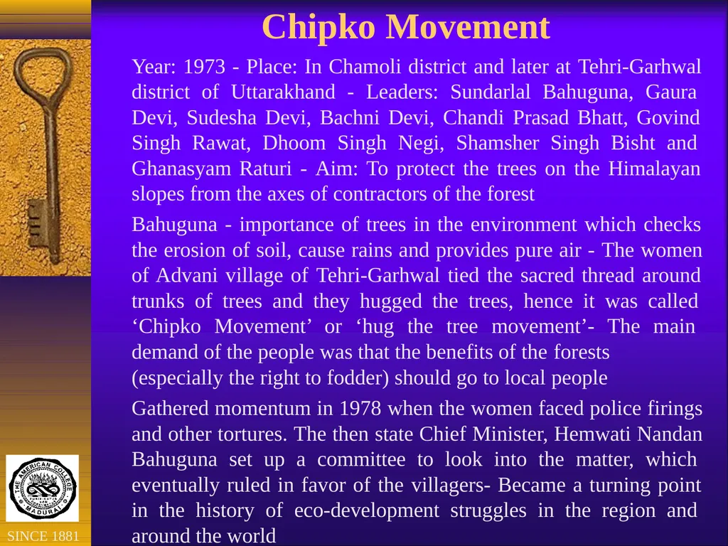 Environmental Movements in India: Lessons for New - slide 10 of 22