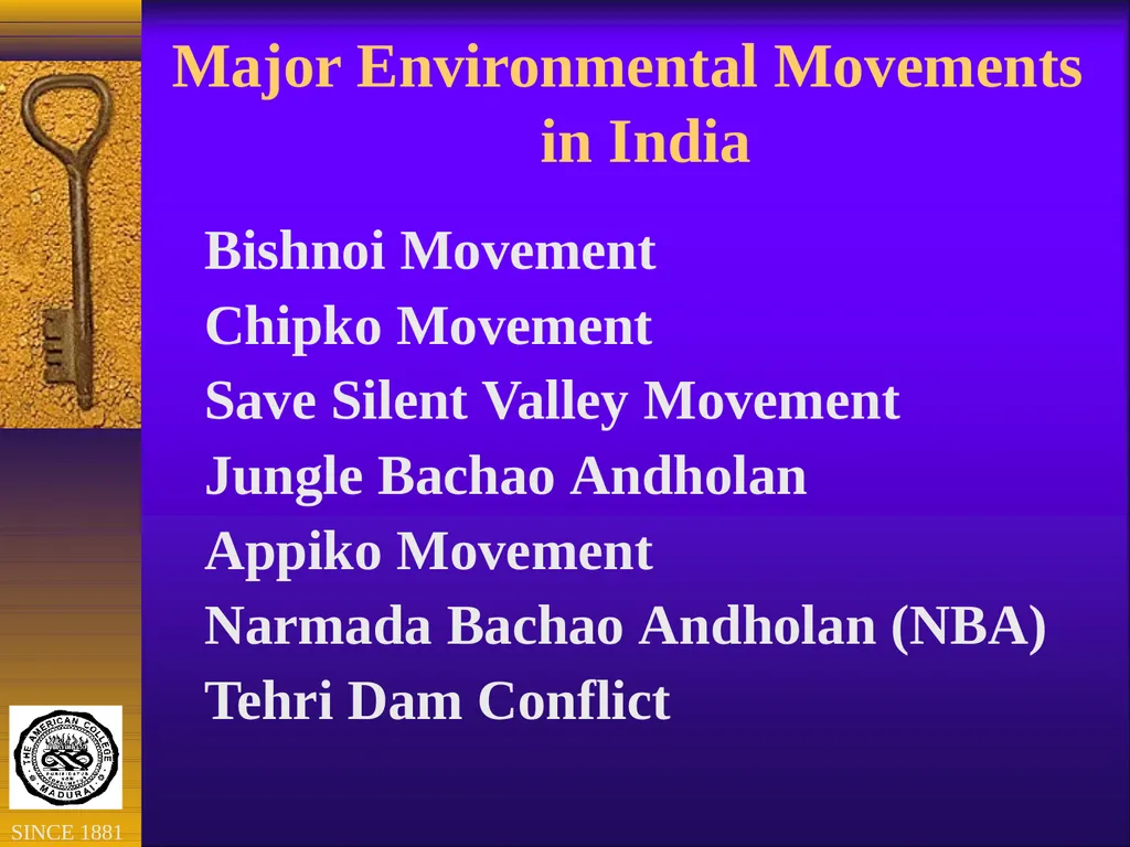 Environmental Movements in India: Lessons for New - slide 8 of 22