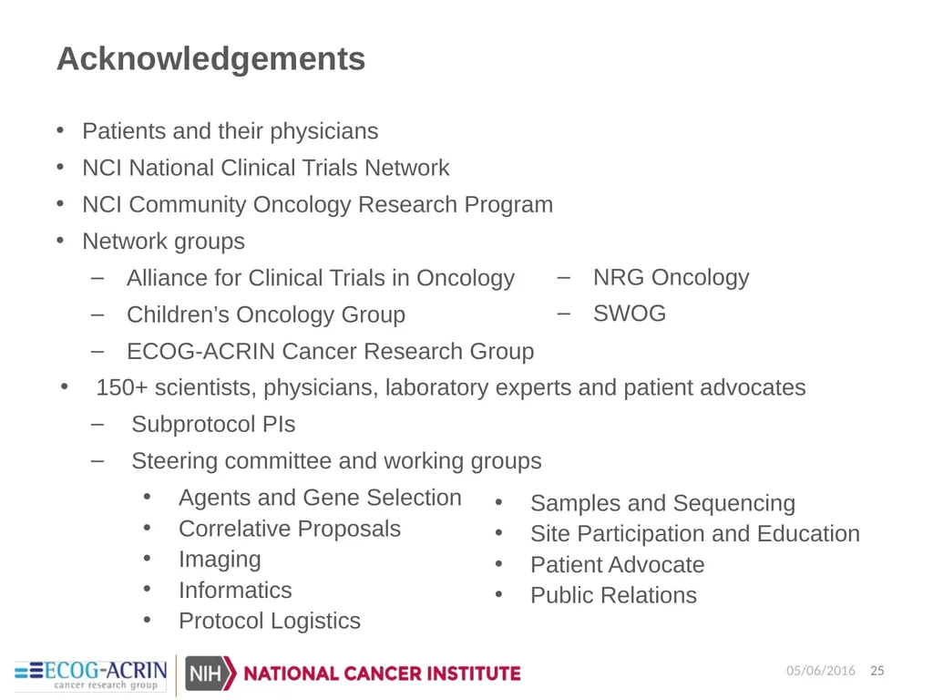NCI-Molecular Analysis for Therapy Choice - slide 25 of 26