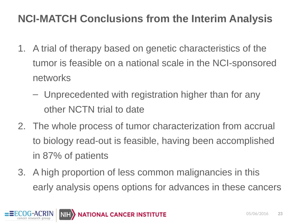 NCI-Molecular Analysis for Therapy Choice - slide 23 of 26