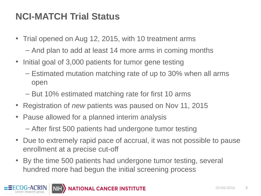 NCI-Molecular Analysis for Therapy Choice - slide 3 of 26