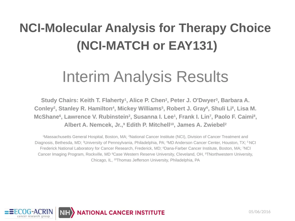 NCI-Molecular Analysis for Therapy Choice