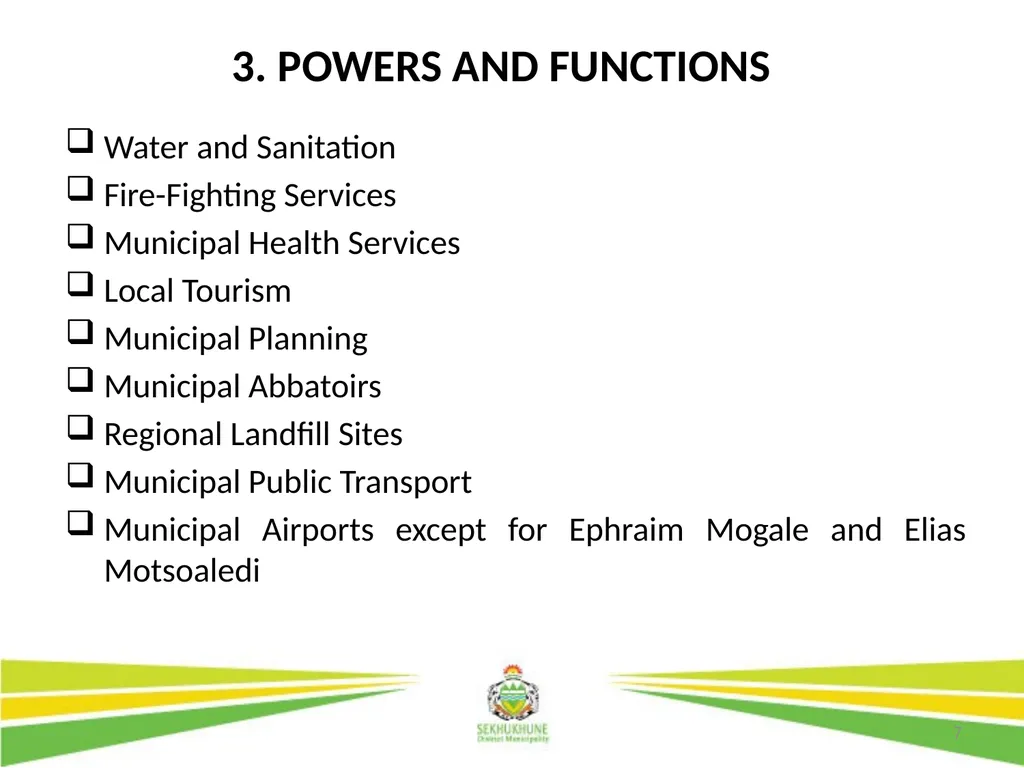 1 DRAFT DISTRICT DEVELOPMENT PLAN AND BUDGET FOR - slide 7 of 50
