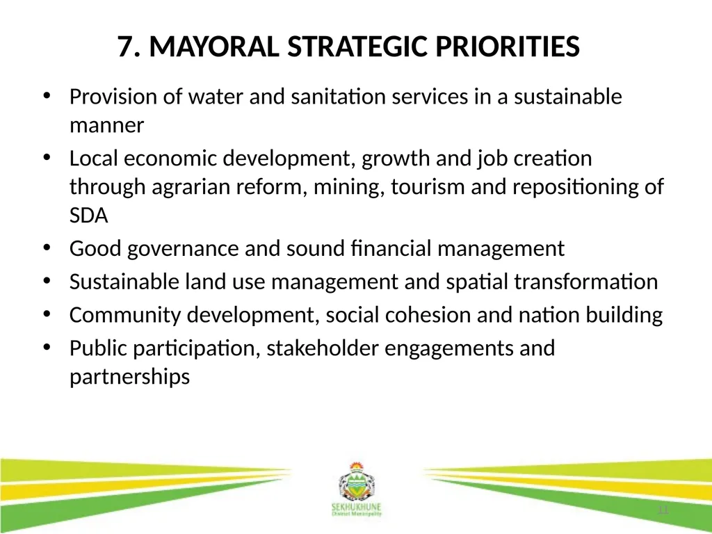 1 DRAFT DISTRICT DEVELOPMENT PLAN AND BUDGET FOR - slide 11 of 50