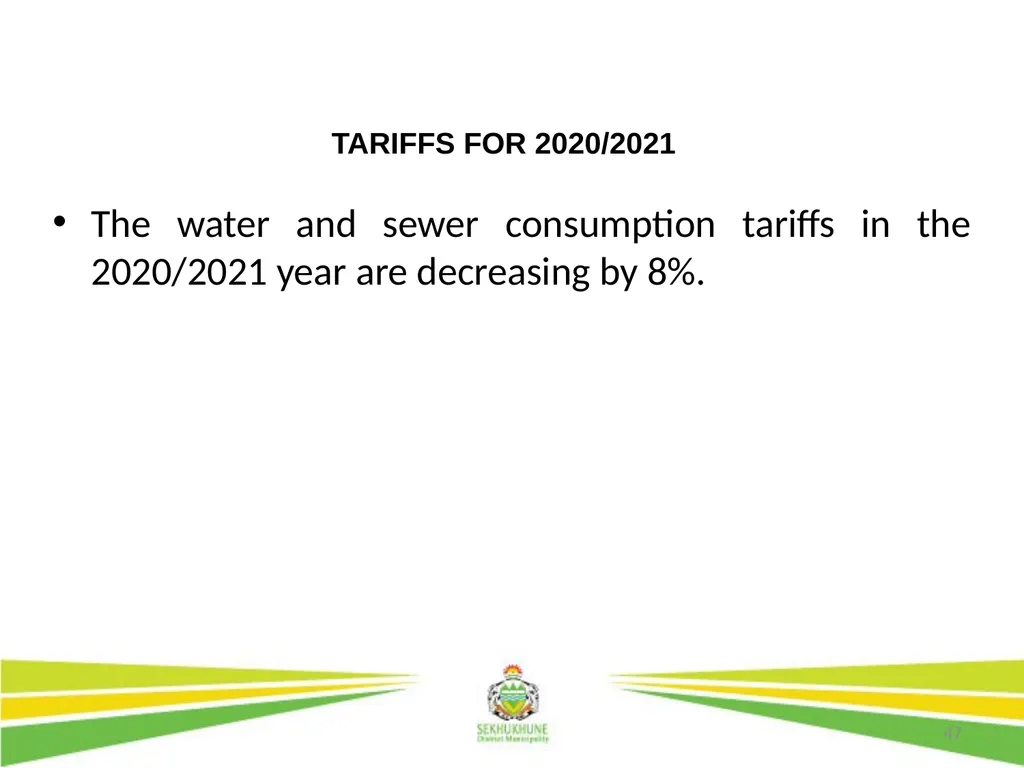 1 DRAFT DISTRICT DEVELOPMENT PLAN AND BUDGET FOR - slide 47 of 50