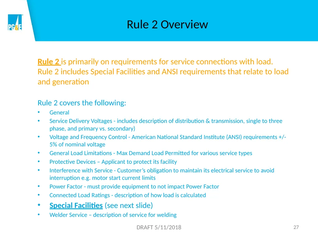 Overview of Rules 2, 15, 16 and 21 1 DRAFT - slide 27 of 46