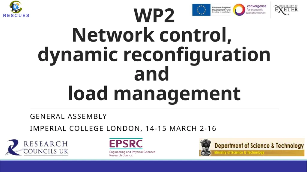 WP2 Network control, dynamic reconfiguration and - slide 1 of 23