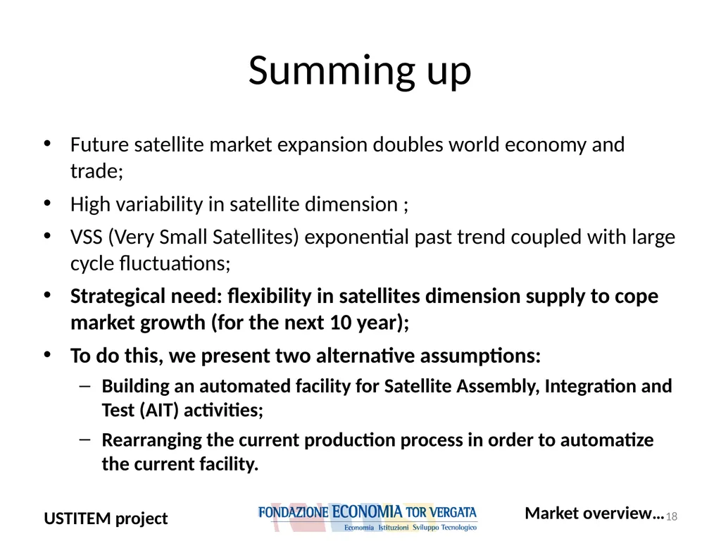USTITEM project – final version (Upstream - slide 18 of 42
