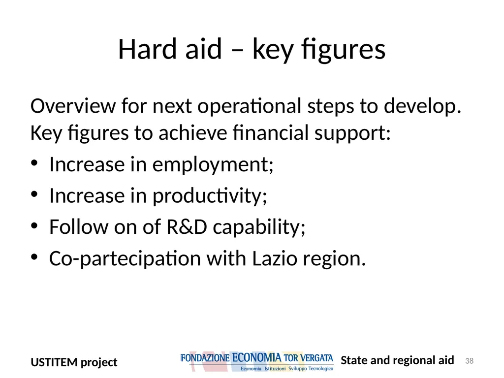 USTITEM project – final version (Upstream - slide 38 of 42