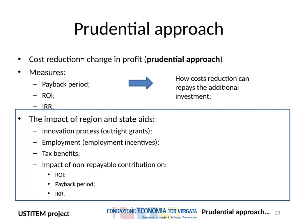 USTITEM project – final version (Upstream - slide 23 of 42