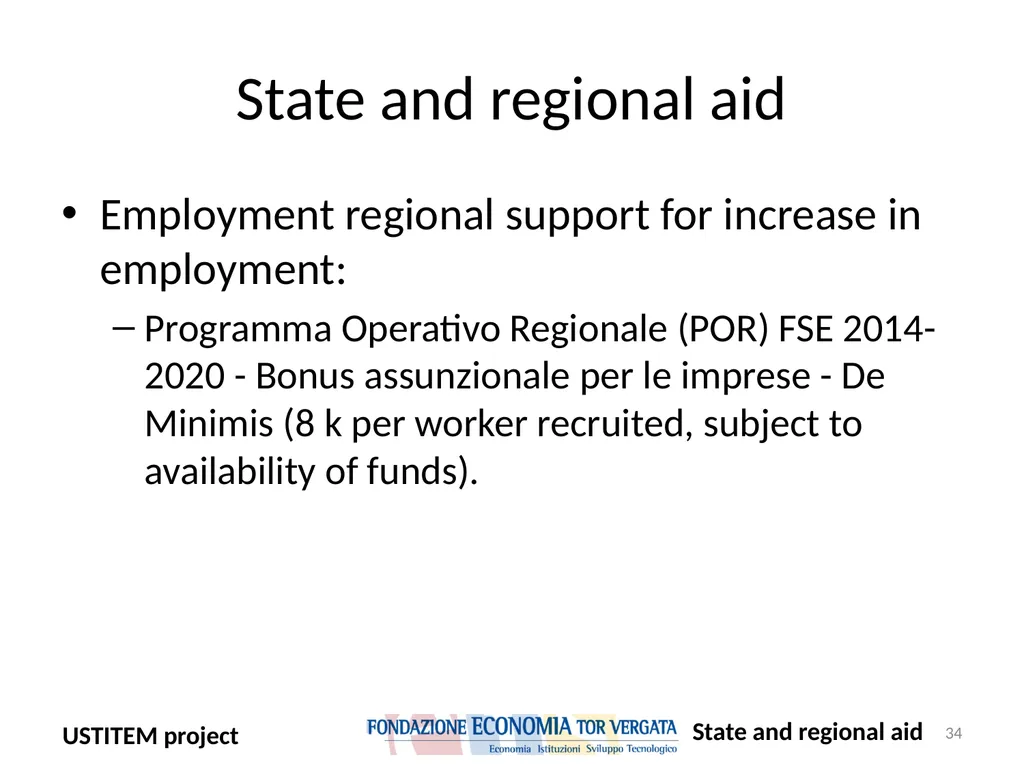 USTITEM project – final version (Upstream - slide 34 of 42