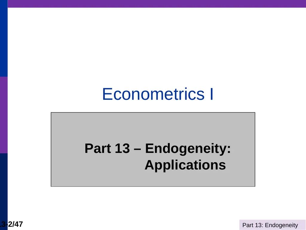 Econometrics I Professor William Greene Stern - slide 2 of 51