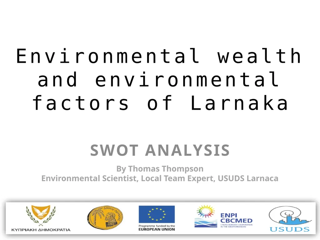Demographic Characteristcs of Larnaka SWOT - slide 28 of 54