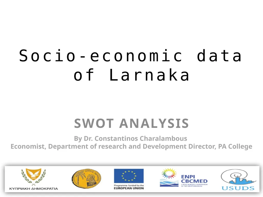 Demographic Characteristcs of Larnaka SWOT - slide 34 of 54