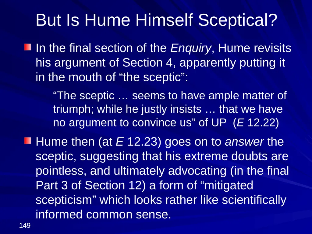David Hume, 1711-1776 Peter Millican Hertford - slide 149 of 390