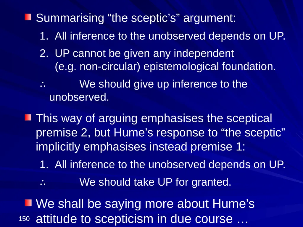 David Hume, 1711-1776 Peter Millican Hertford - slide 150 of 390