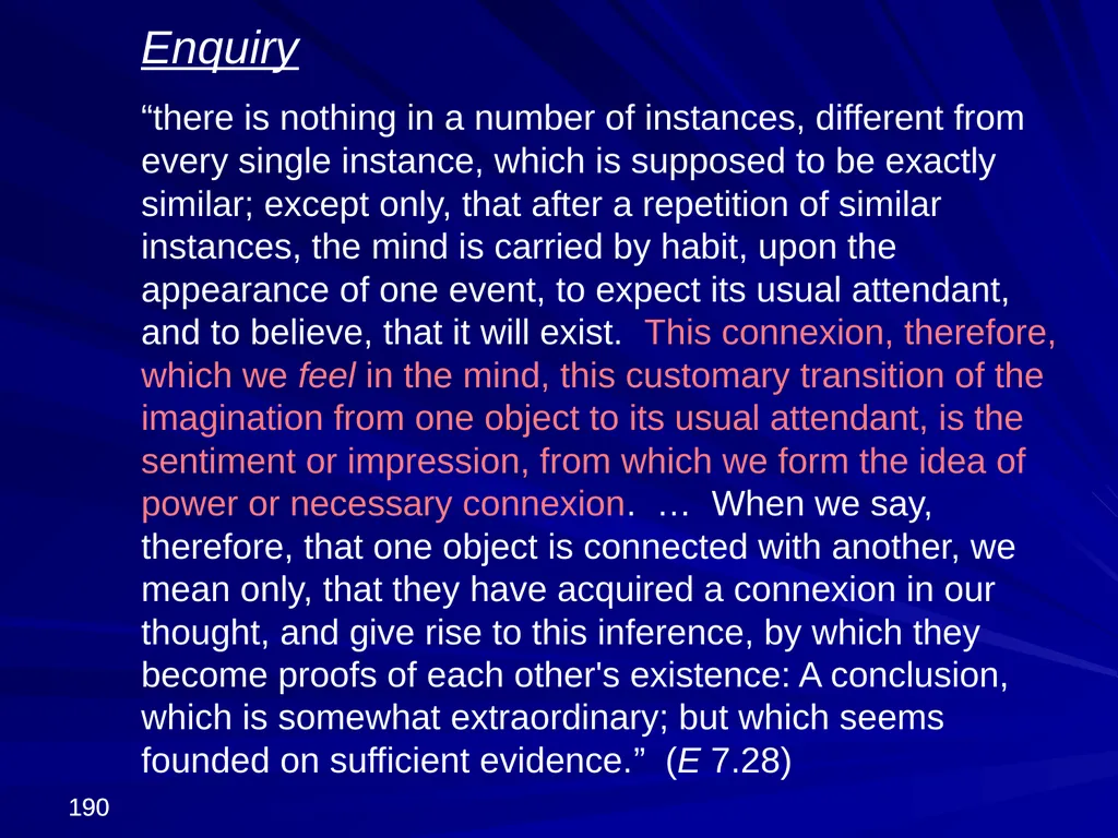 David Hume, 1711-1776 Peter Millican Hertford - slide 190 of 390