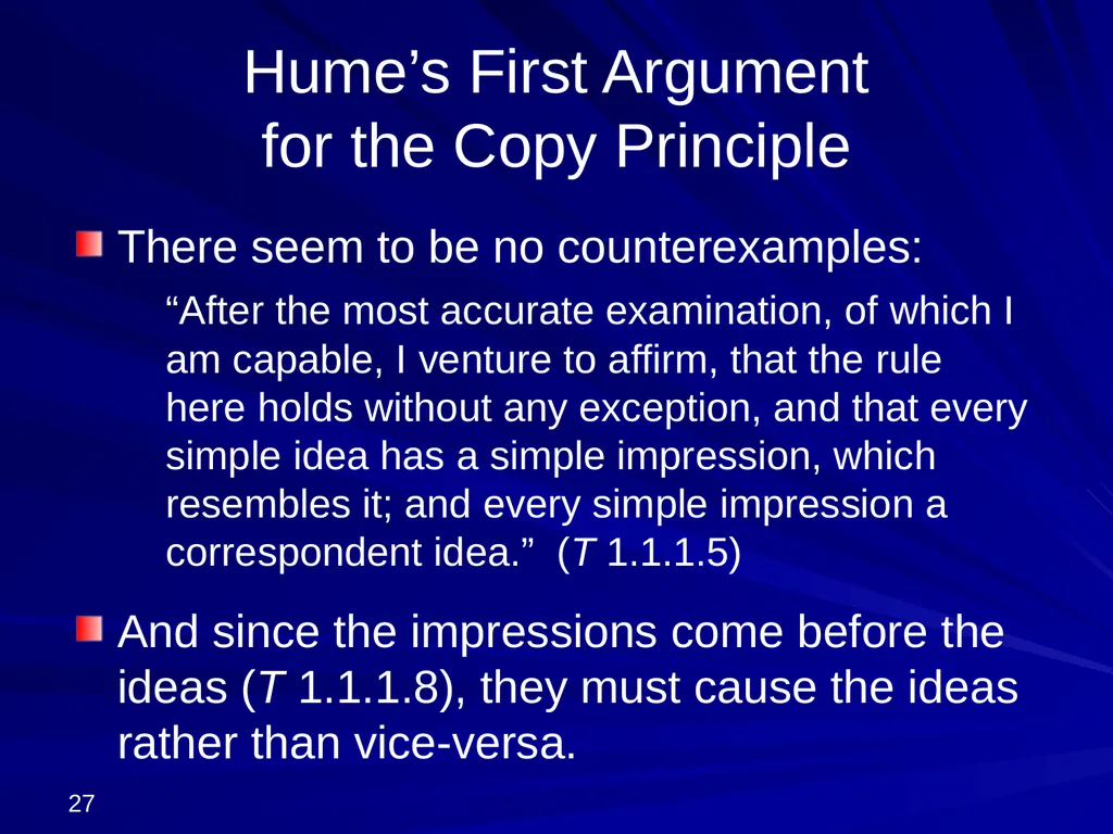 David Hume, 1711-1776 Peter Millican Hertford - slide 27 of 390