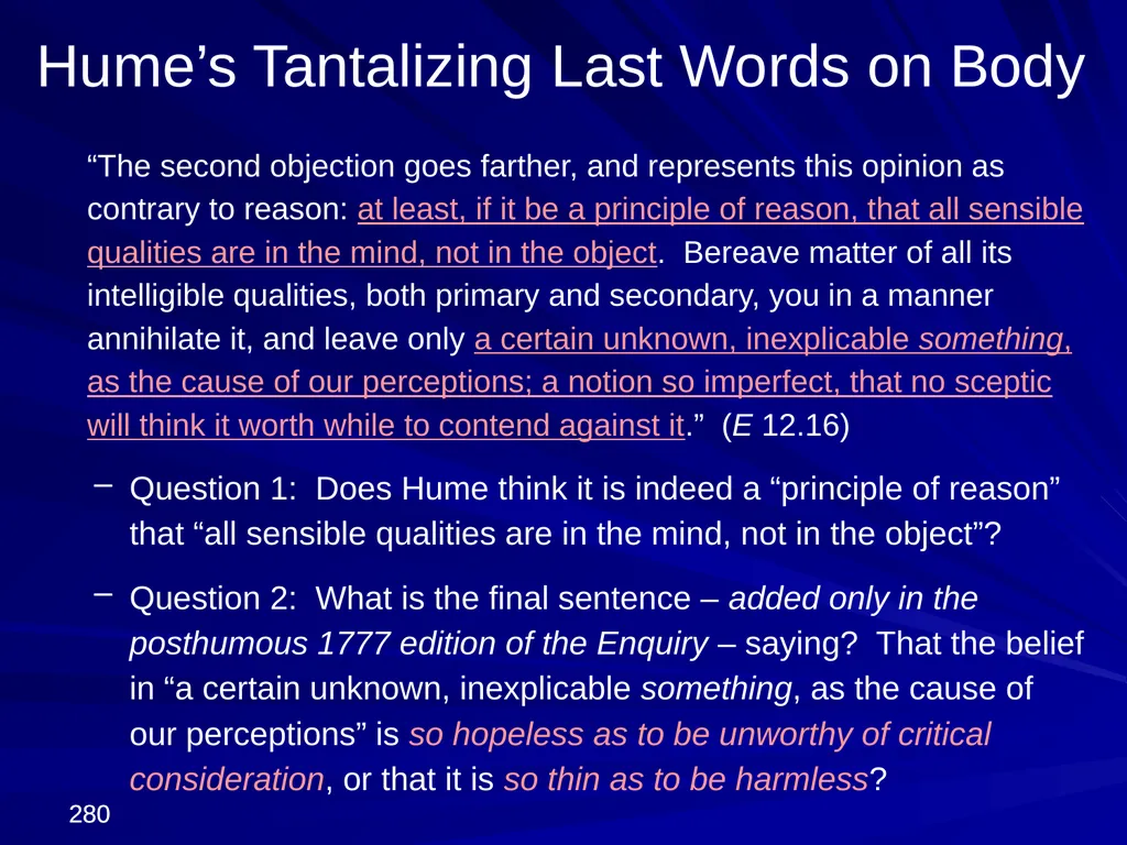 David Hume, 1711-1776 Peter Millican Hertford - slide 280 of 390