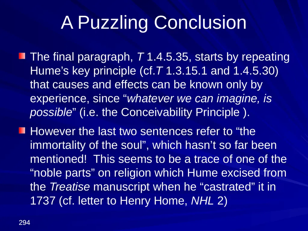 David Hume, 1711-1776 Peter Millican Hertford - slide 294 of 390