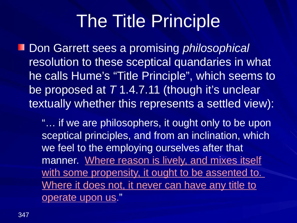 David Hume, 1711-1776 Peter Millican Hertford - slide 347 of 390