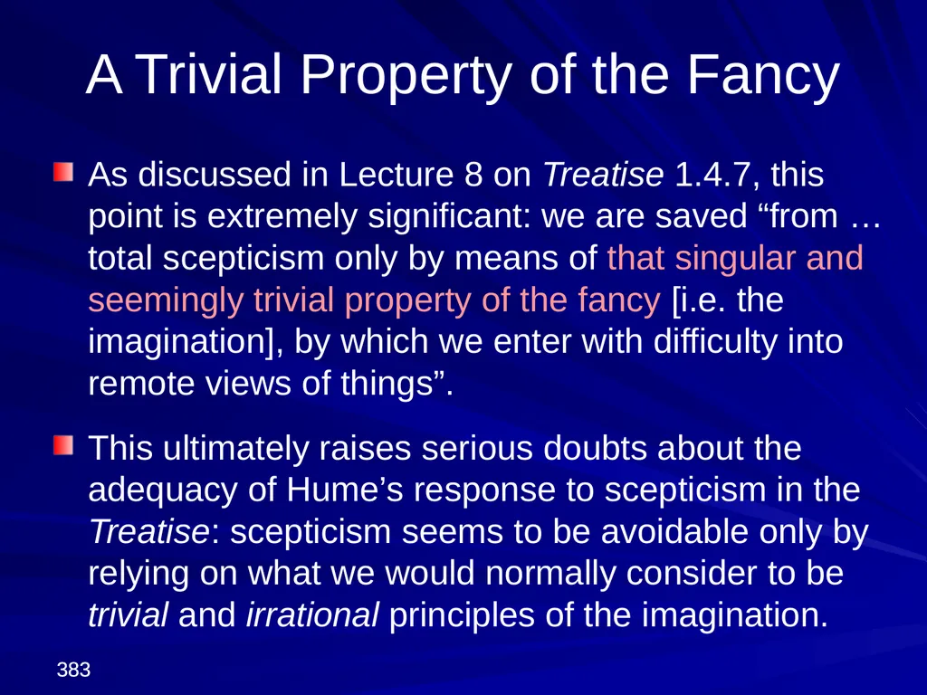David Hume, 1711-1776 Peter Millican Hertford - slide 383 of 390