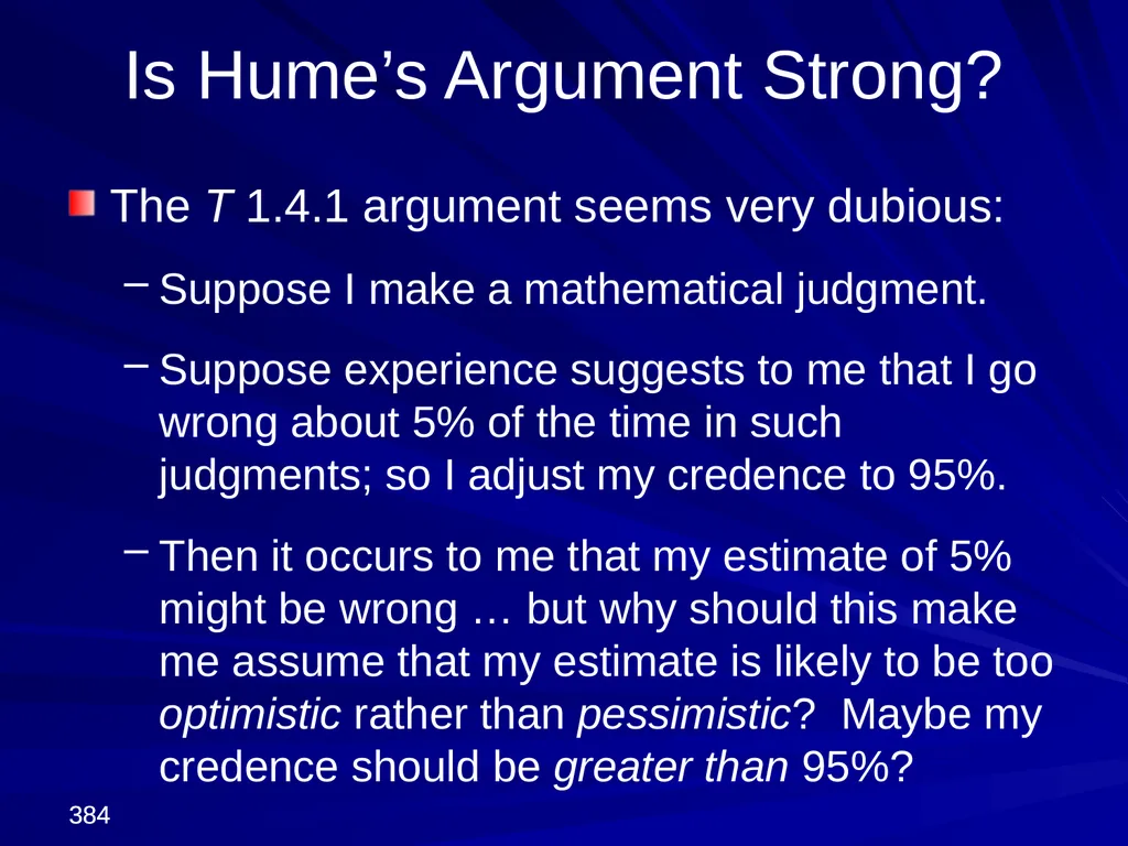 David Hume, 1711-1776 Peter Millican Hertford - slide 384 of 390