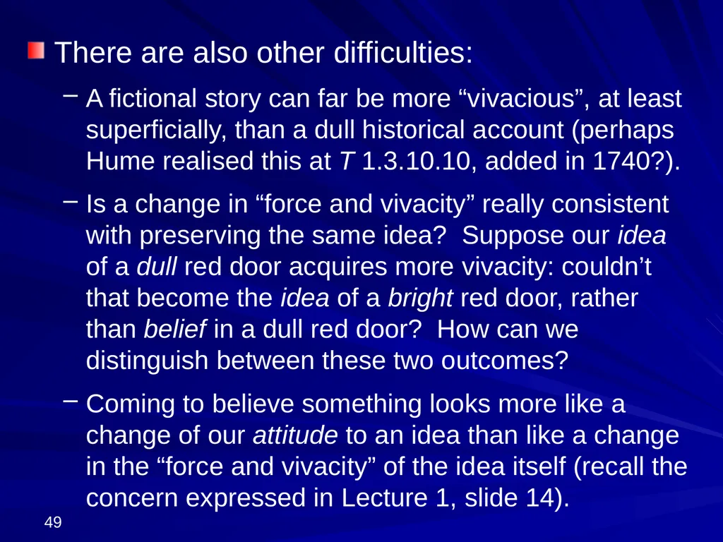 David Hume, 1711-1776 Peter Millican Hertford - slide 49 of 390